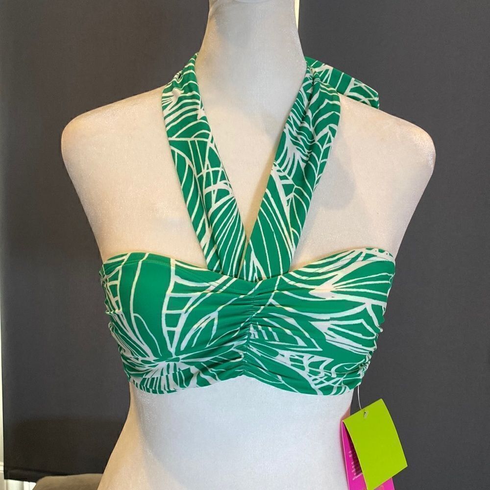 Women’s Tabitha Brown Linear Floral Print Halter Neck Bikini Top XXS (00)
